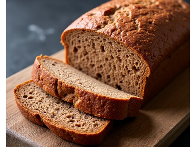 Donker volkorenbrood in plakken gesneden
